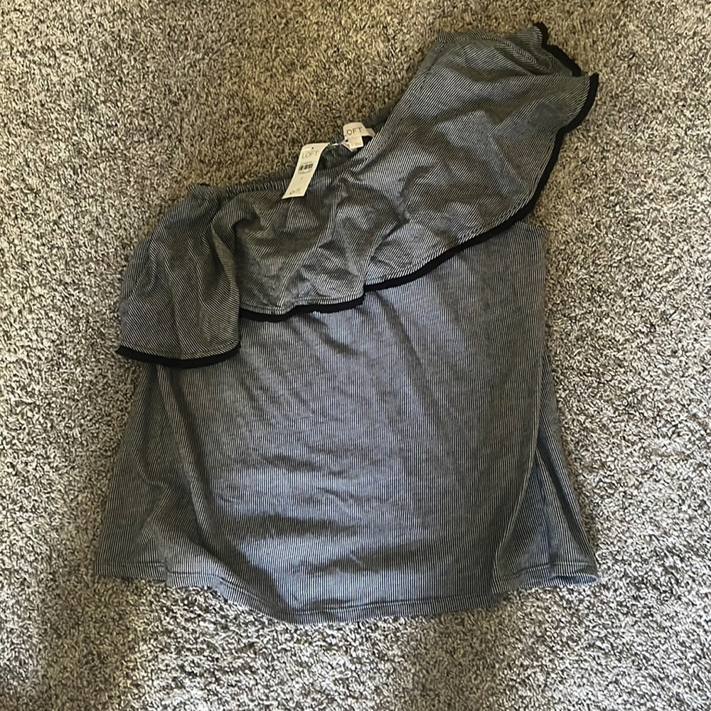 LOFT asymmetrical tank black and white size S NWT